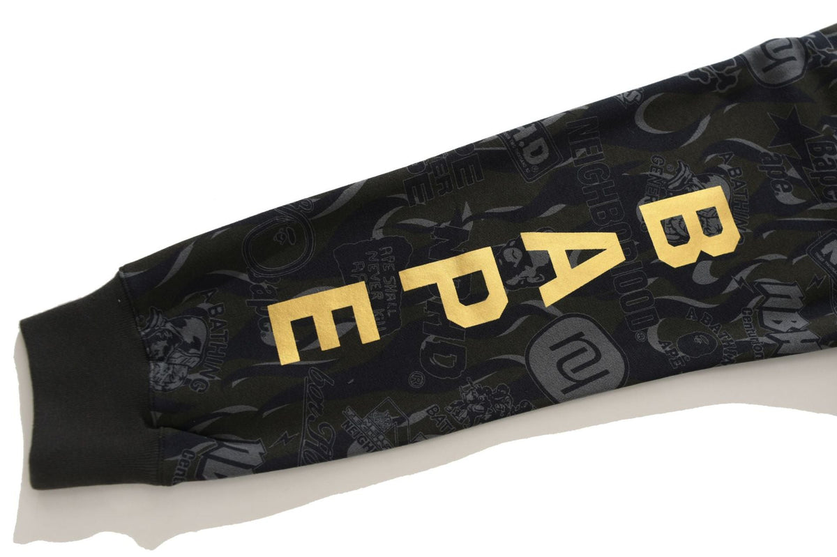 BAPE Gold BAPE Letter Pants